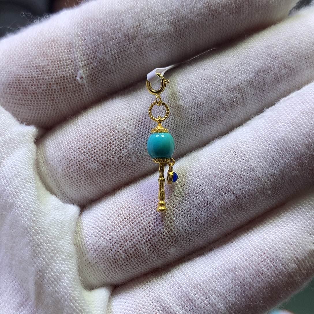 绿松石滴流18K金镶嵌