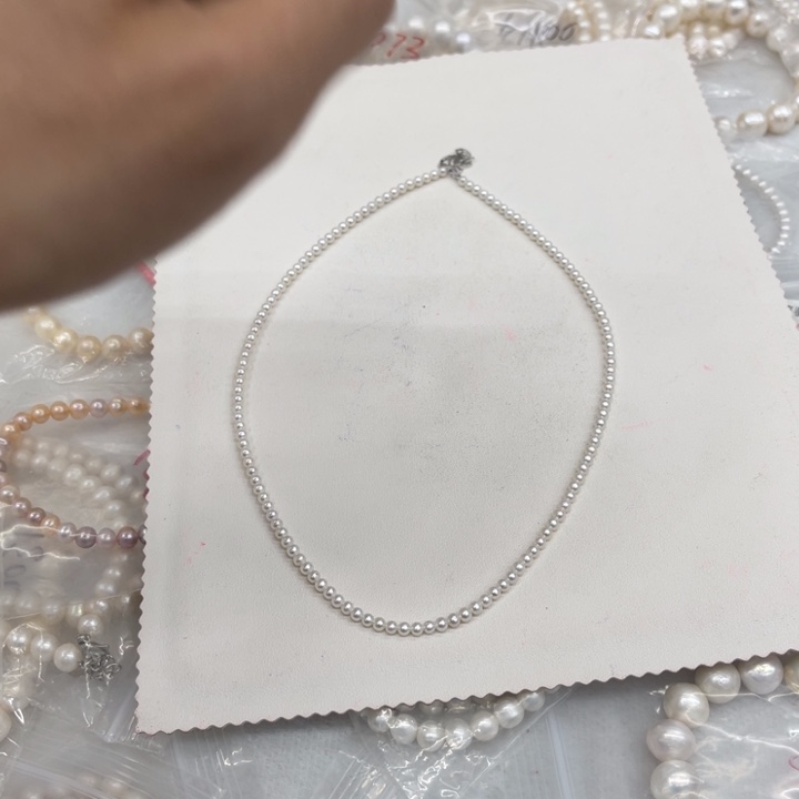 银S925镶嵌颈饰淡水珍珠0141