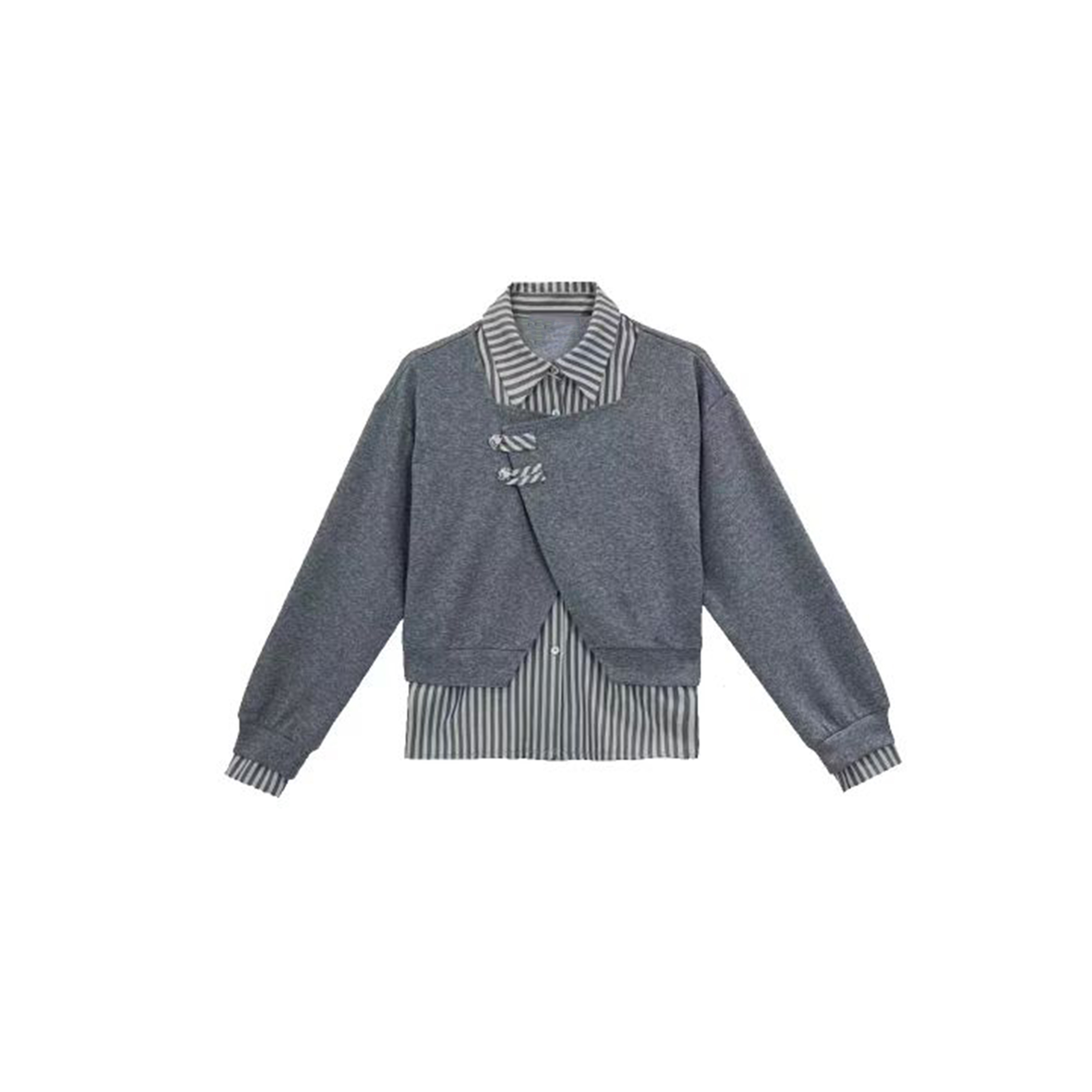 【SCARMONA】X9091 潮流设计感气质减龄拼接卫衣