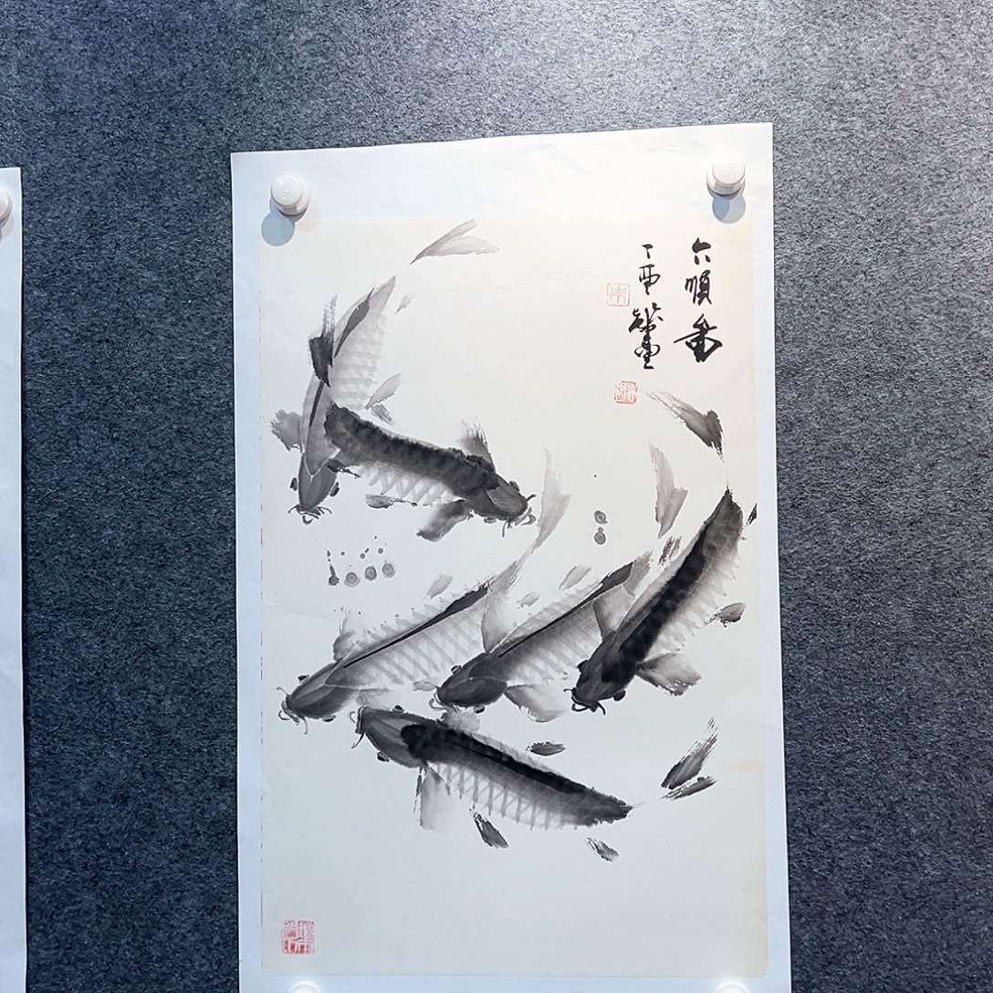 国画纯手绘画心原创