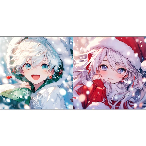 新疆长绒棉布，雪花情侣60*60大格十字绣（精准印花）