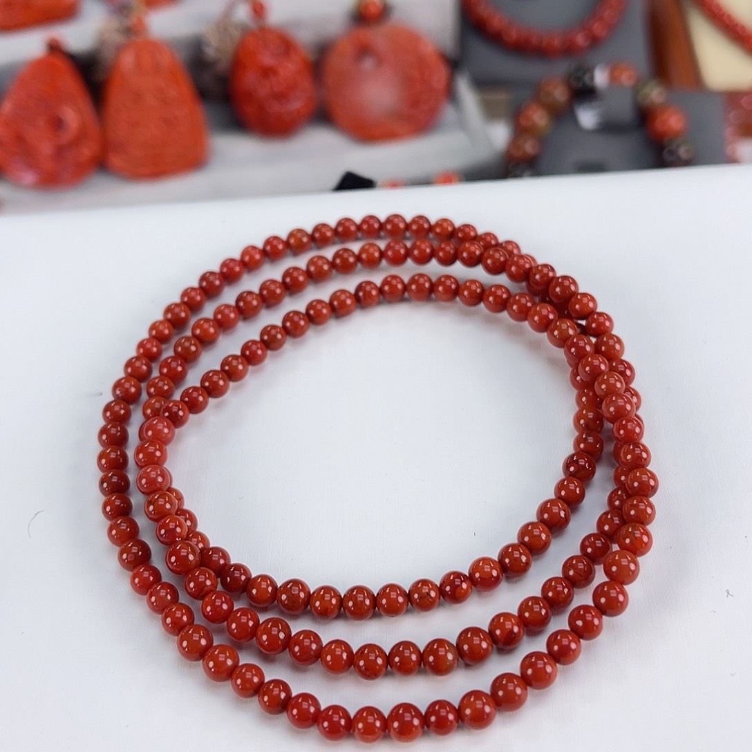 南红玛瑙川料牛血红多圈4未镶嵌