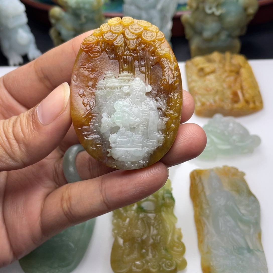定制翡翠未镶嵌@*山水财神
