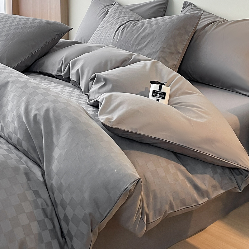 轻奢床上四件套2025新款加厚简约被套宿舍床单三件套床品床上用品