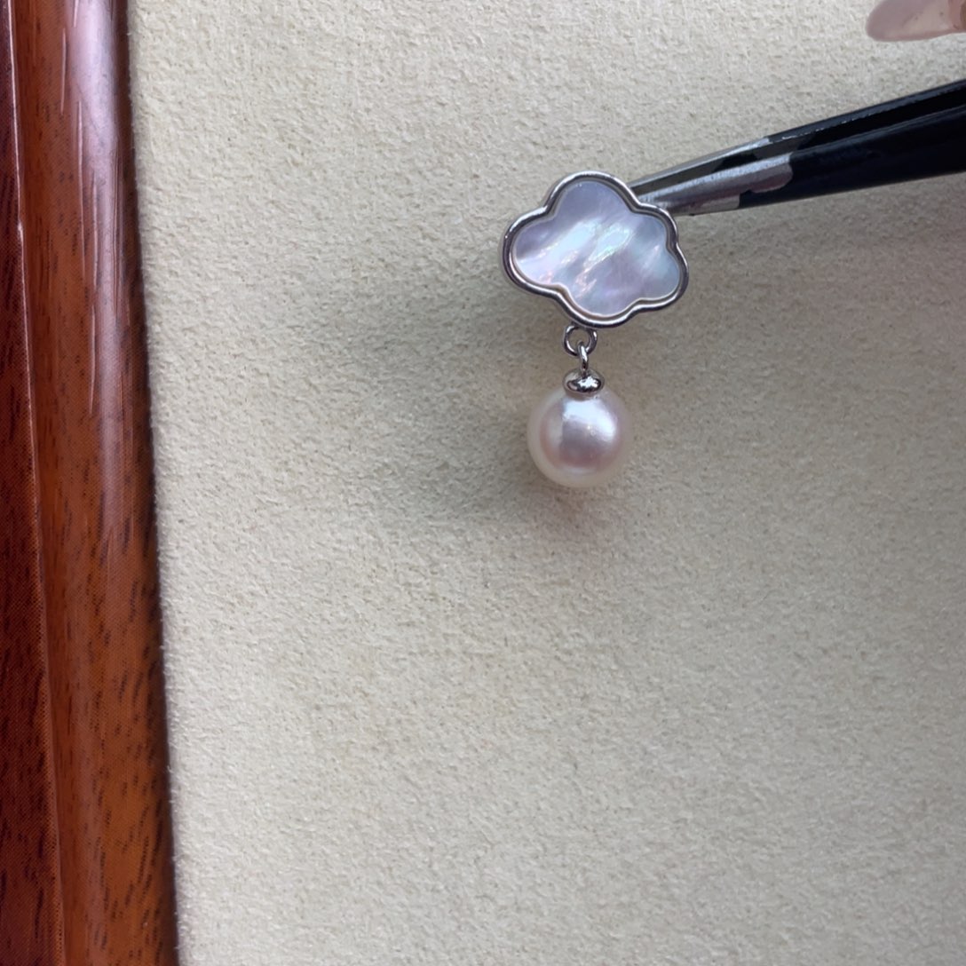 海水珍珠银S925镶嵌吊坠(不含链)