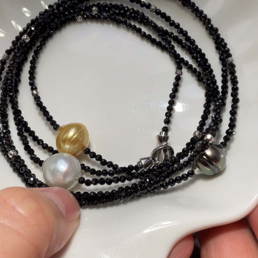 银S925镶嵌海水珍珠颈饰
