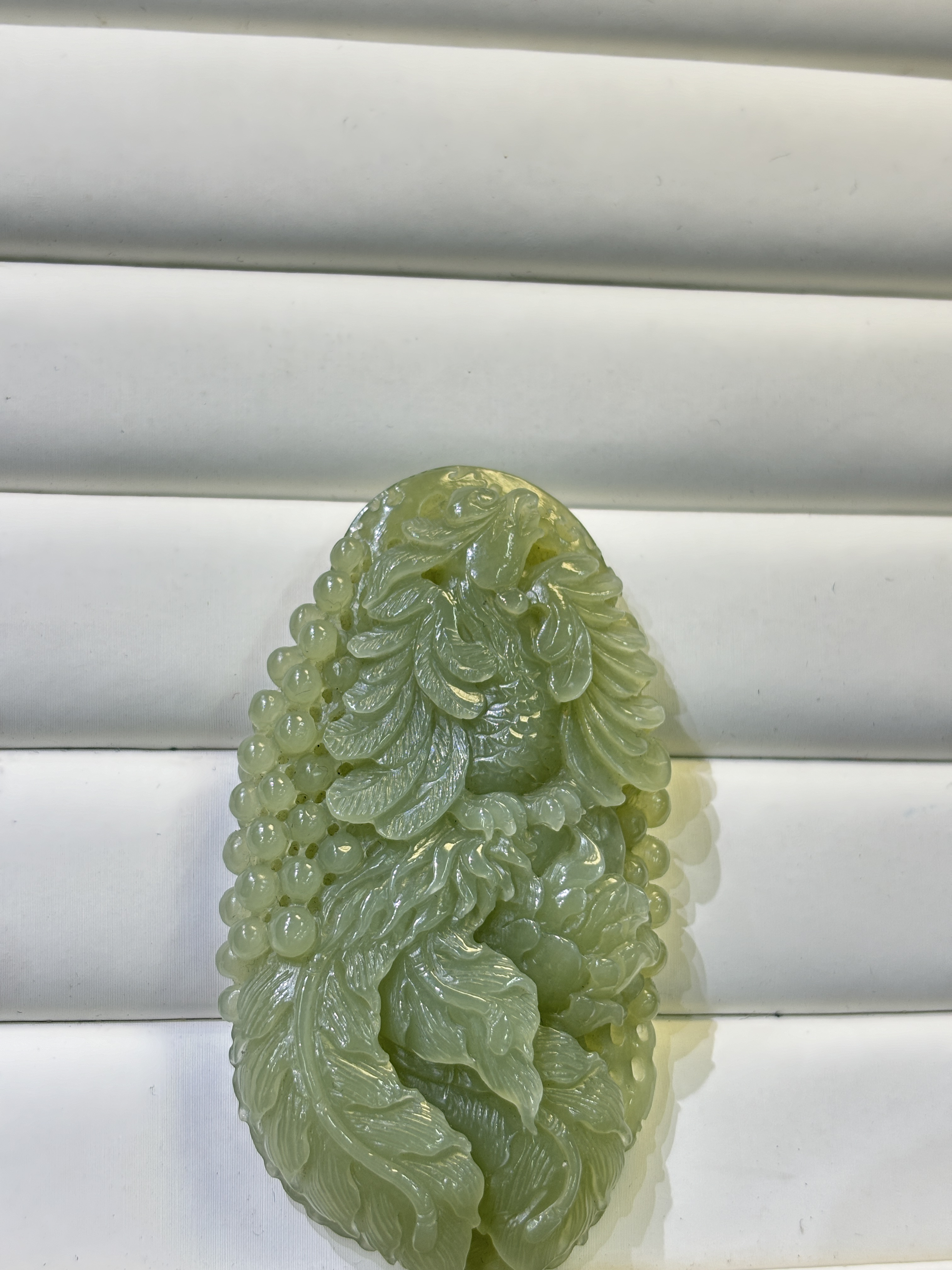 和田玉浅清水凤凰挂坠全手工精雕玉石送绳