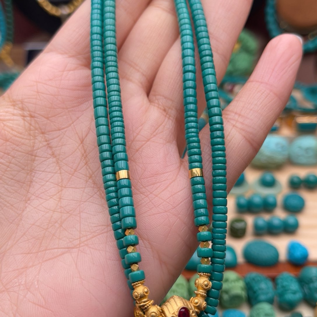 绿松石珠宝奇石18K金镶嵌