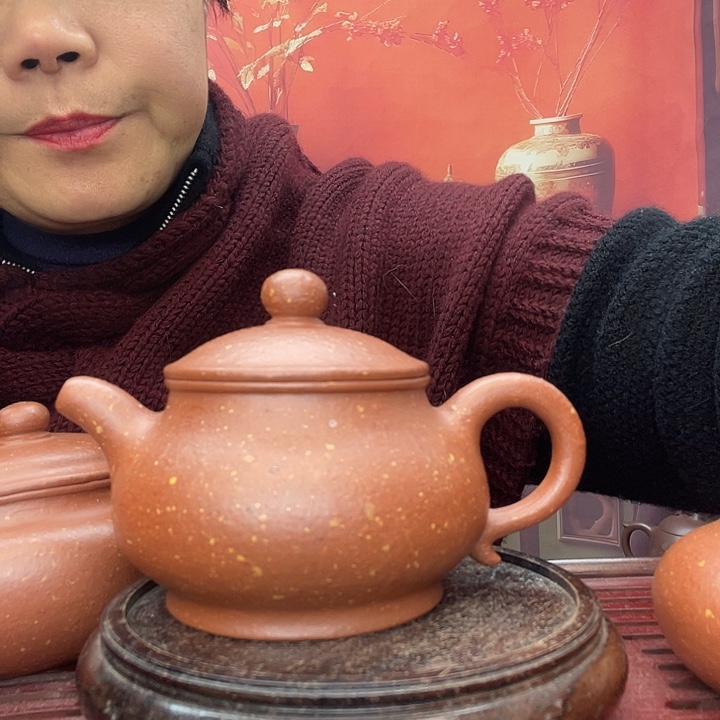 紫砂茶壶本山原矿红降坡微瑕