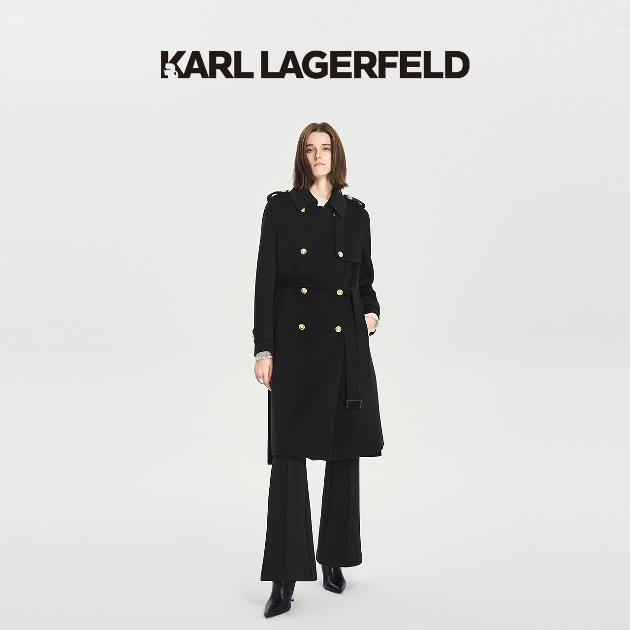 【李老板专属】KARLLAGERFELD风衣式大衣M27E2969