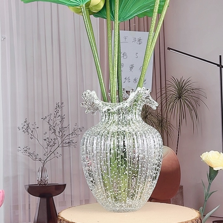 玻璃夜光翻口玻璃花瓶