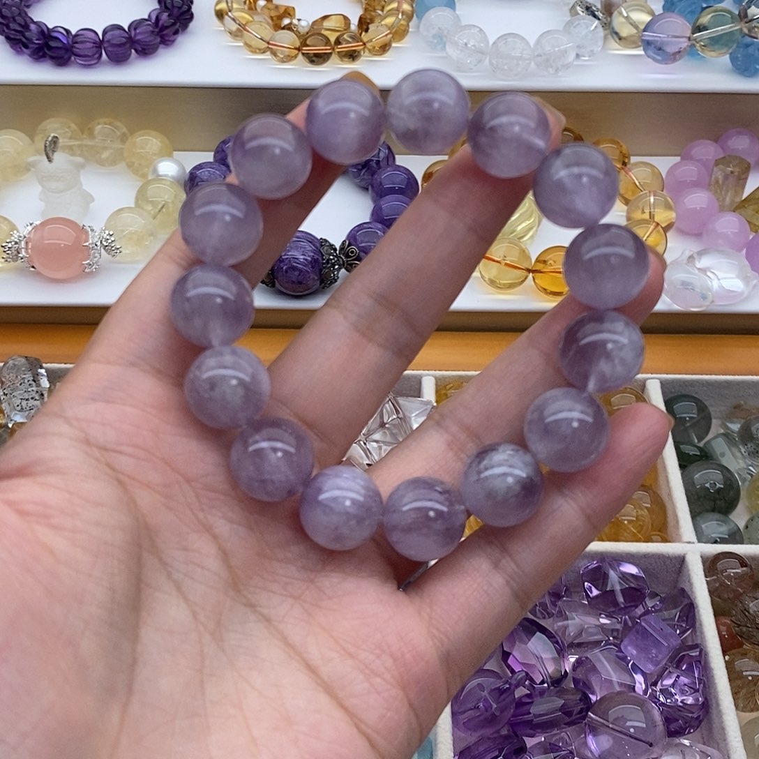 未镶嵌手链水晶紫兔毛