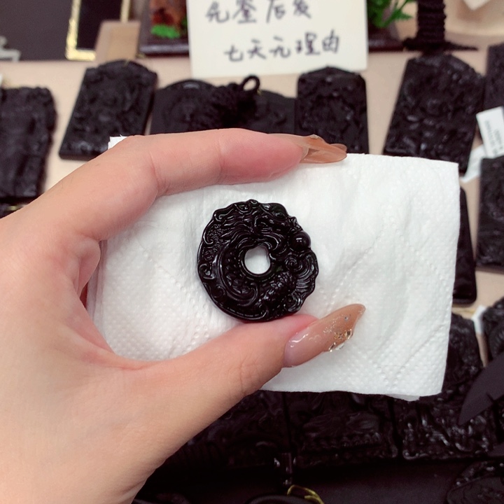 秋**禧天然a货钢琴黑挂件