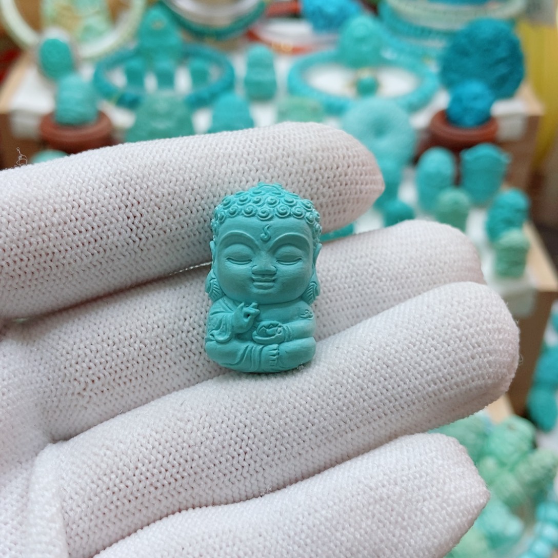 绿松石未镶嵌宝宝佛