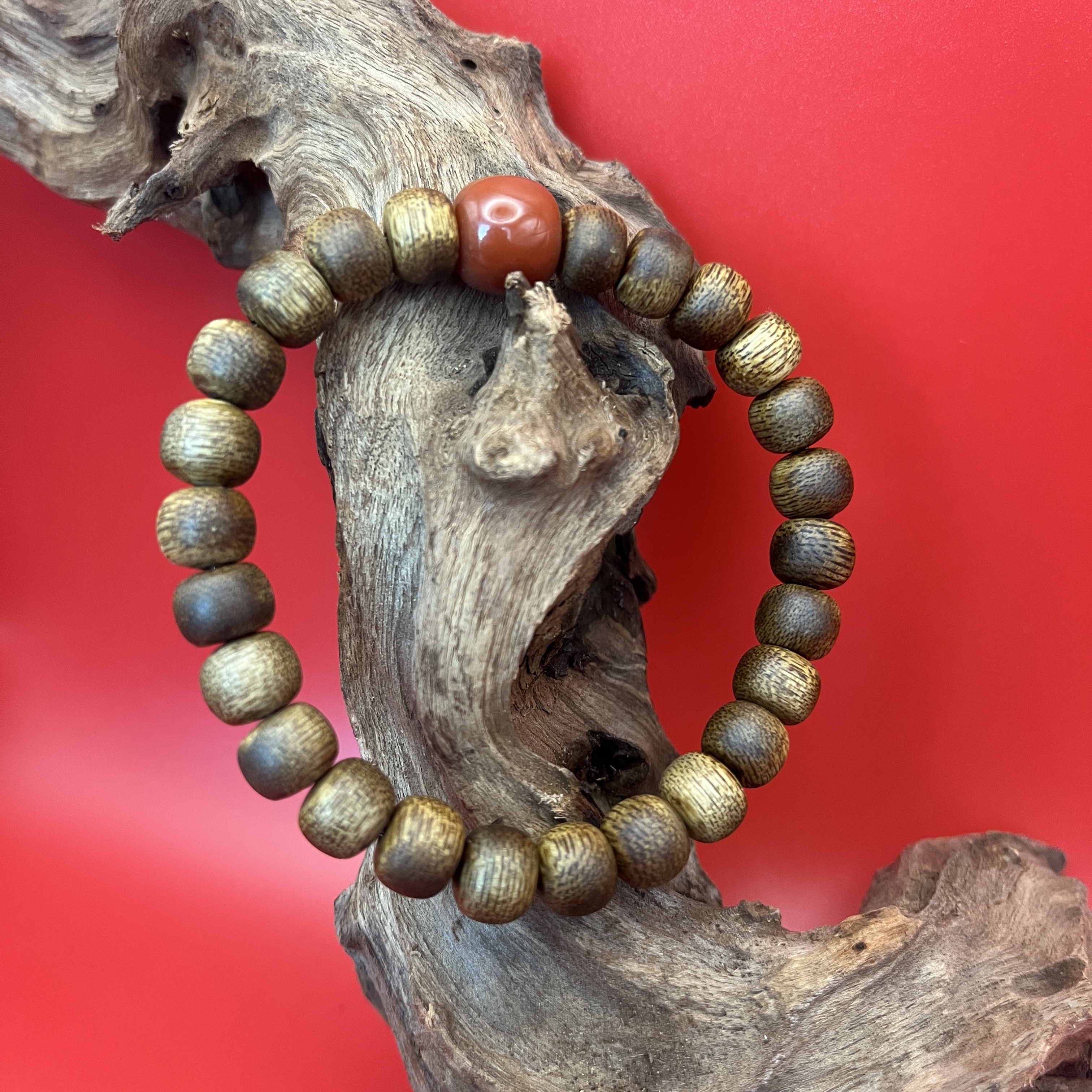 沉香【红骨凹身】0.7x0.8cm苹果珠 单圈 海南奇楠沉香（多样性发一）