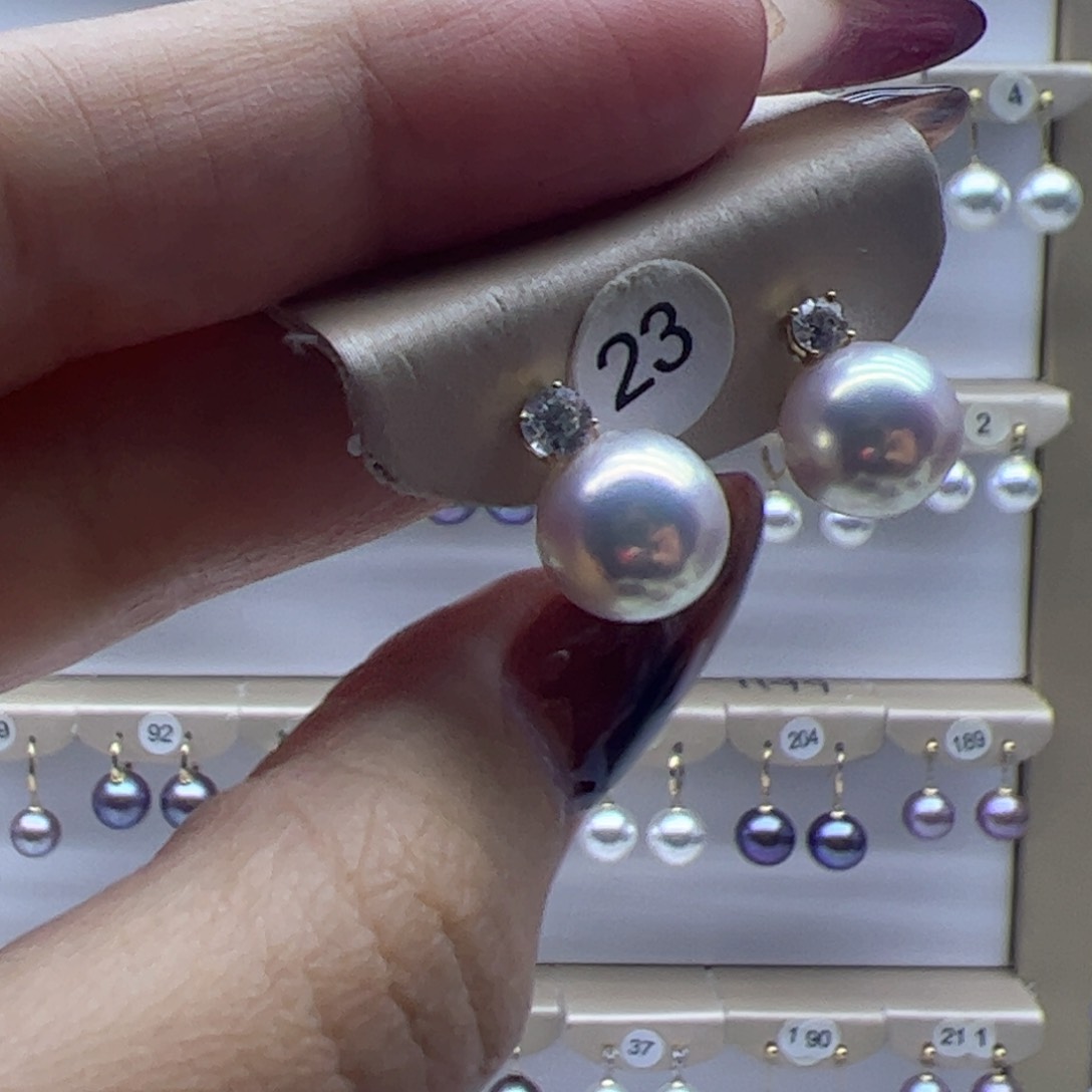 淡水珍珠耳饰18K金镶嵌