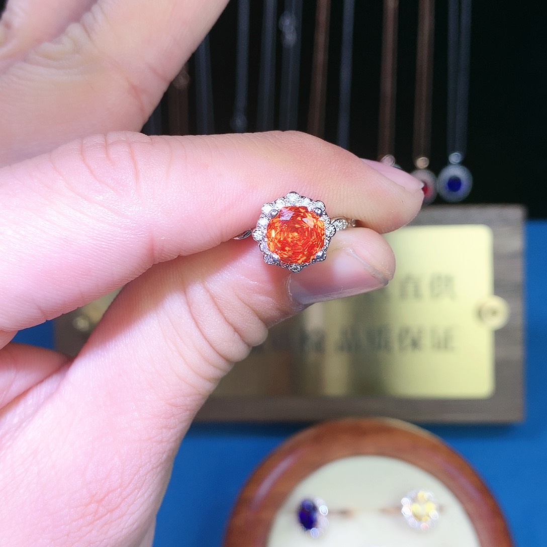 红宝石戒指银S925镶嵌