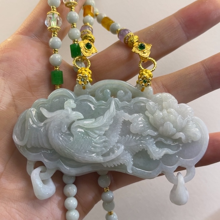 翡翠吊坠(赠链)未镶嵌代编织