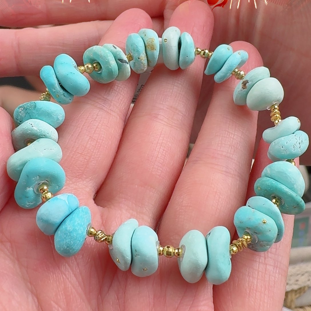 绿松石珠宝奇石18K金镶嵌