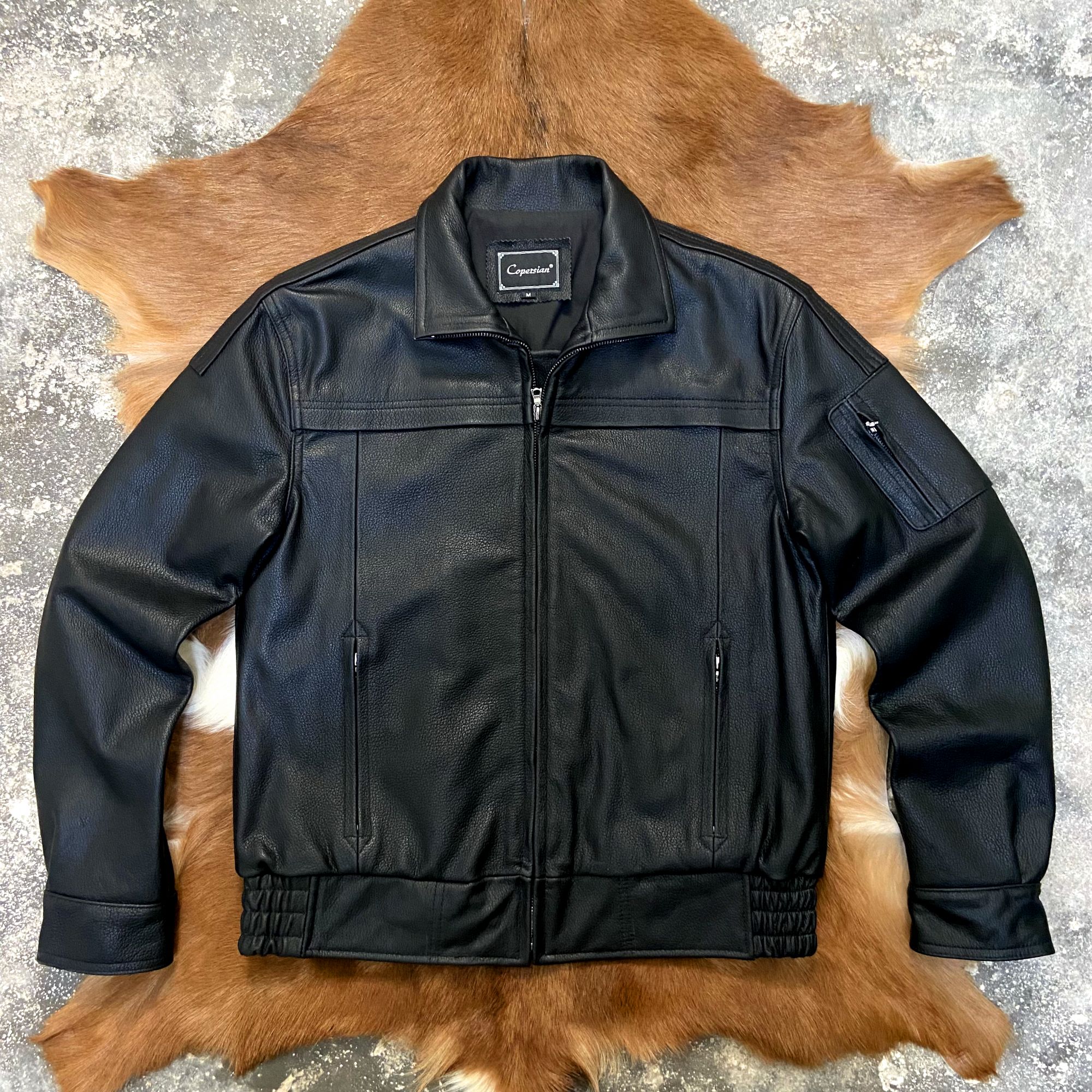 新款02式经典飞行服真皮皮衣男士立领外套短款休闲翻领软牛皮夹克