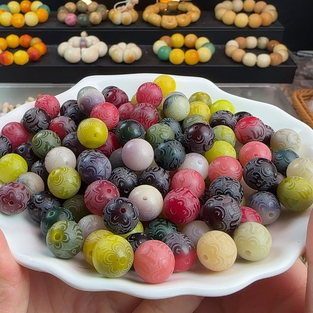 吊坠菩提根/象牙果卡12玛卡龙箴言圆500颗