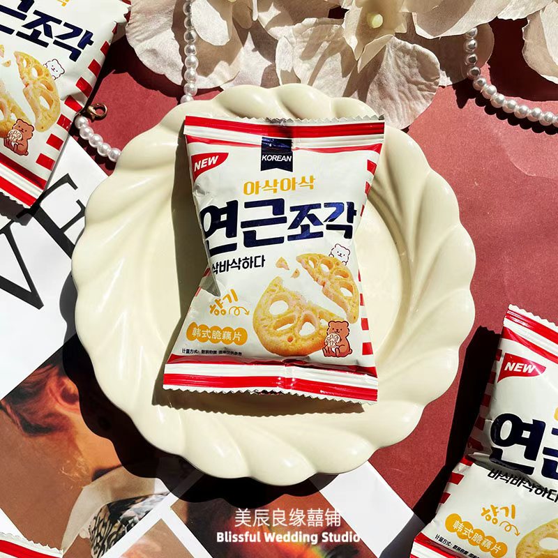 源真铺子韩式脆藕片网红休闲膨化零食结婚喜糖搭配伴手礼散装