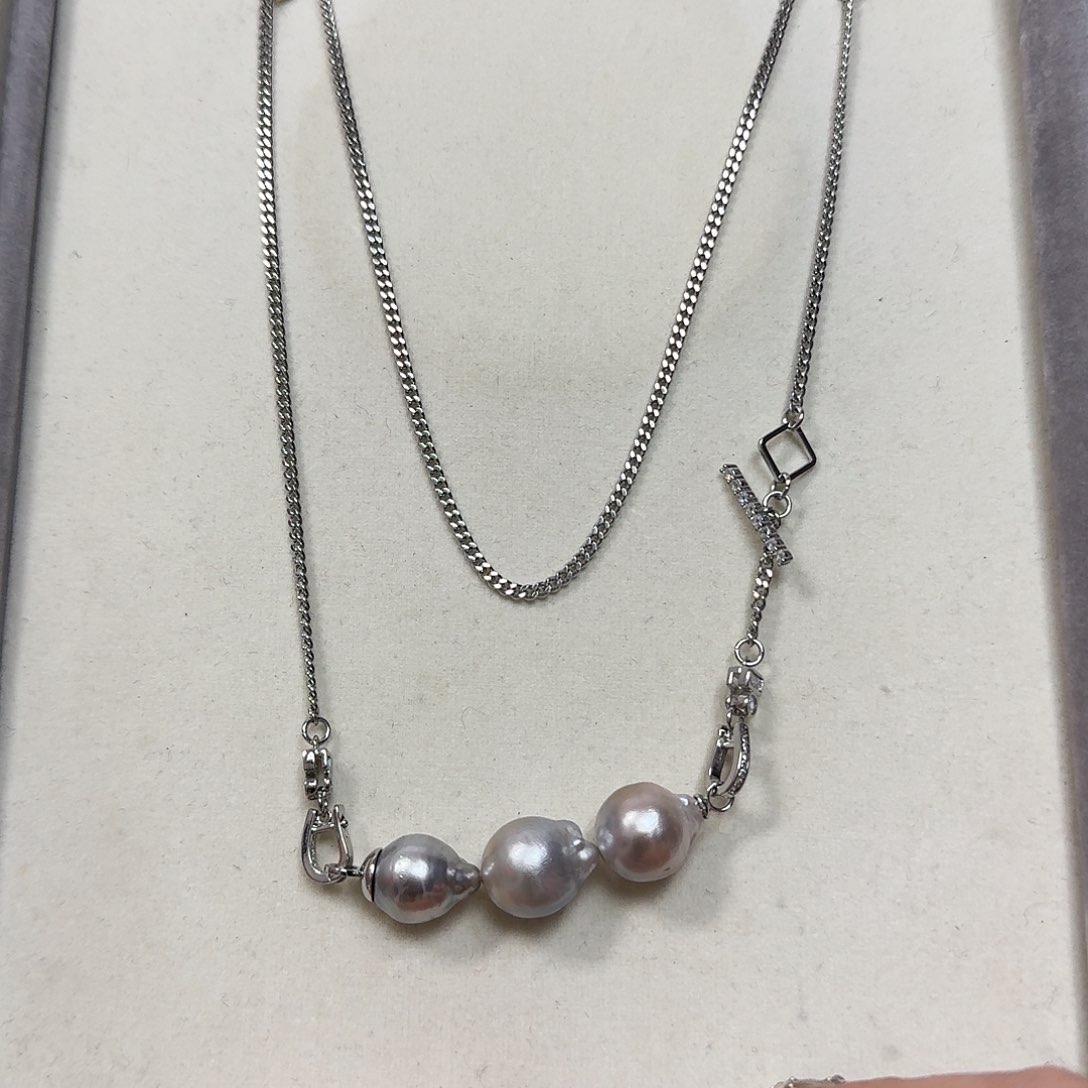 海水珍珠项链合金