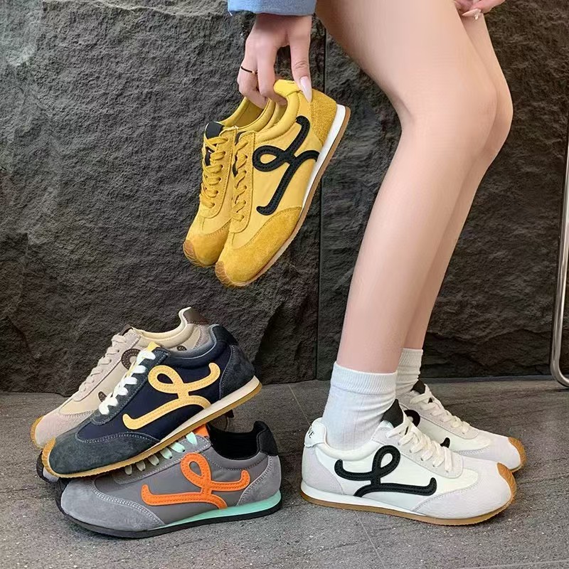 潮鞋爆款德训鞋芒果头阿甘丑萌风百搭拼色休闲鞋秋款女孩女款女鞋