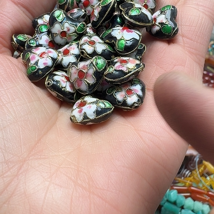 玛瑙/玉髓未镶嵌珠宝半成品3个16mm景泰蓝屁桃