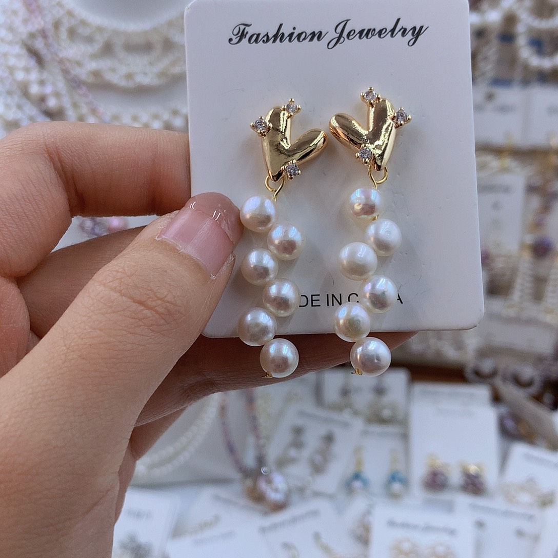 项链银S925镶嵌淡水珍珠