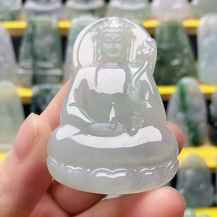 翡翠未镶嵌吊坠(不含链)素衣观音