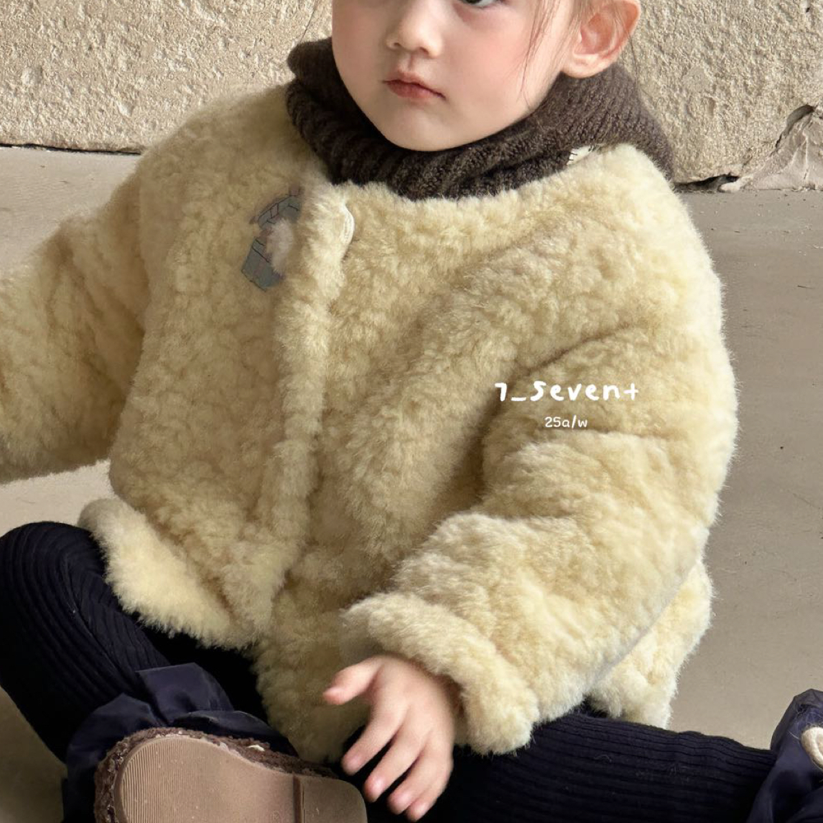 清版价7Seven糕糕毛奶黄黄夹棉外套女童冬款