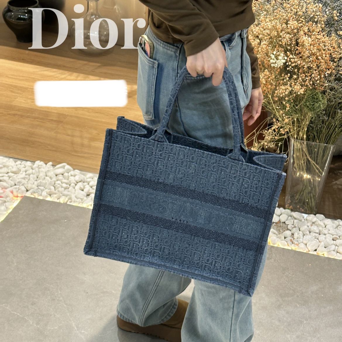 95新 DIOR/迪奥 dior蓝色刺绣托特34513765