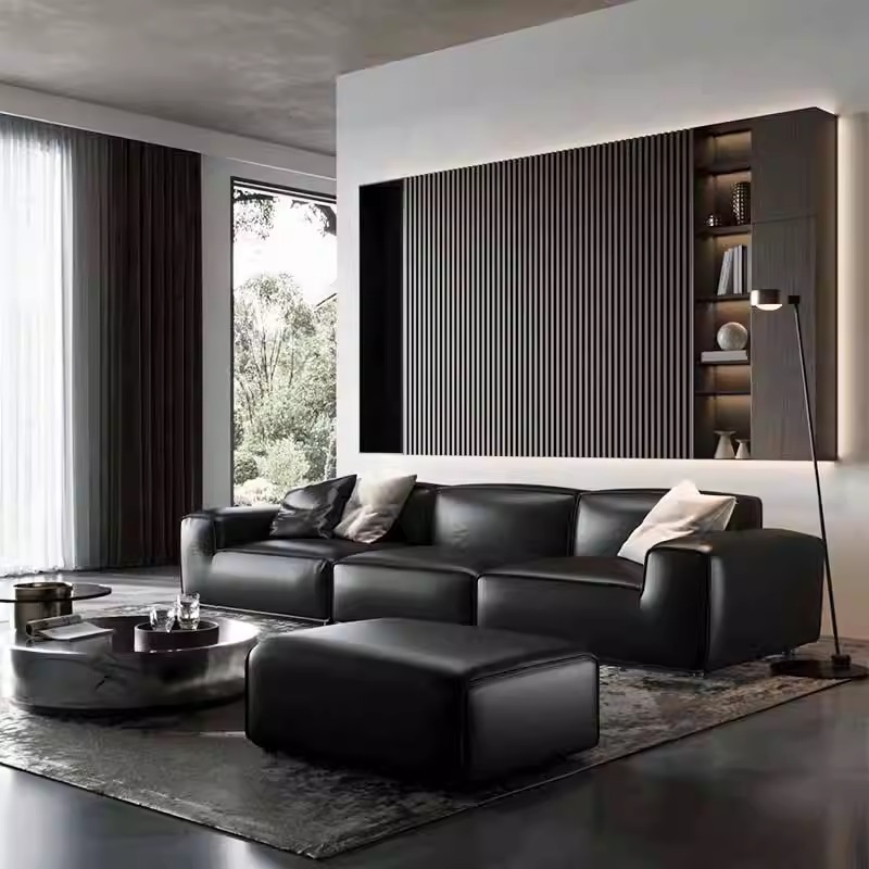 夏图大黑牛意式极简真皮沙发客厅现代轻奢大小户型直排2025新款