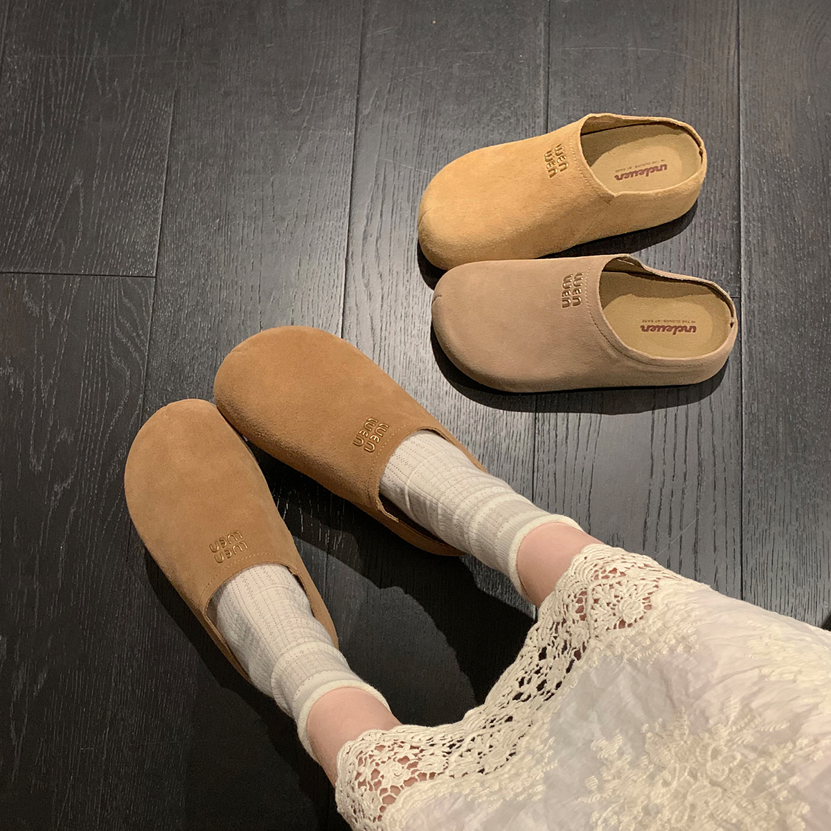 「稳叔」慕斯奇奇系【增高4cm】春季百搭休闲运动半包拖勃肯鞋女