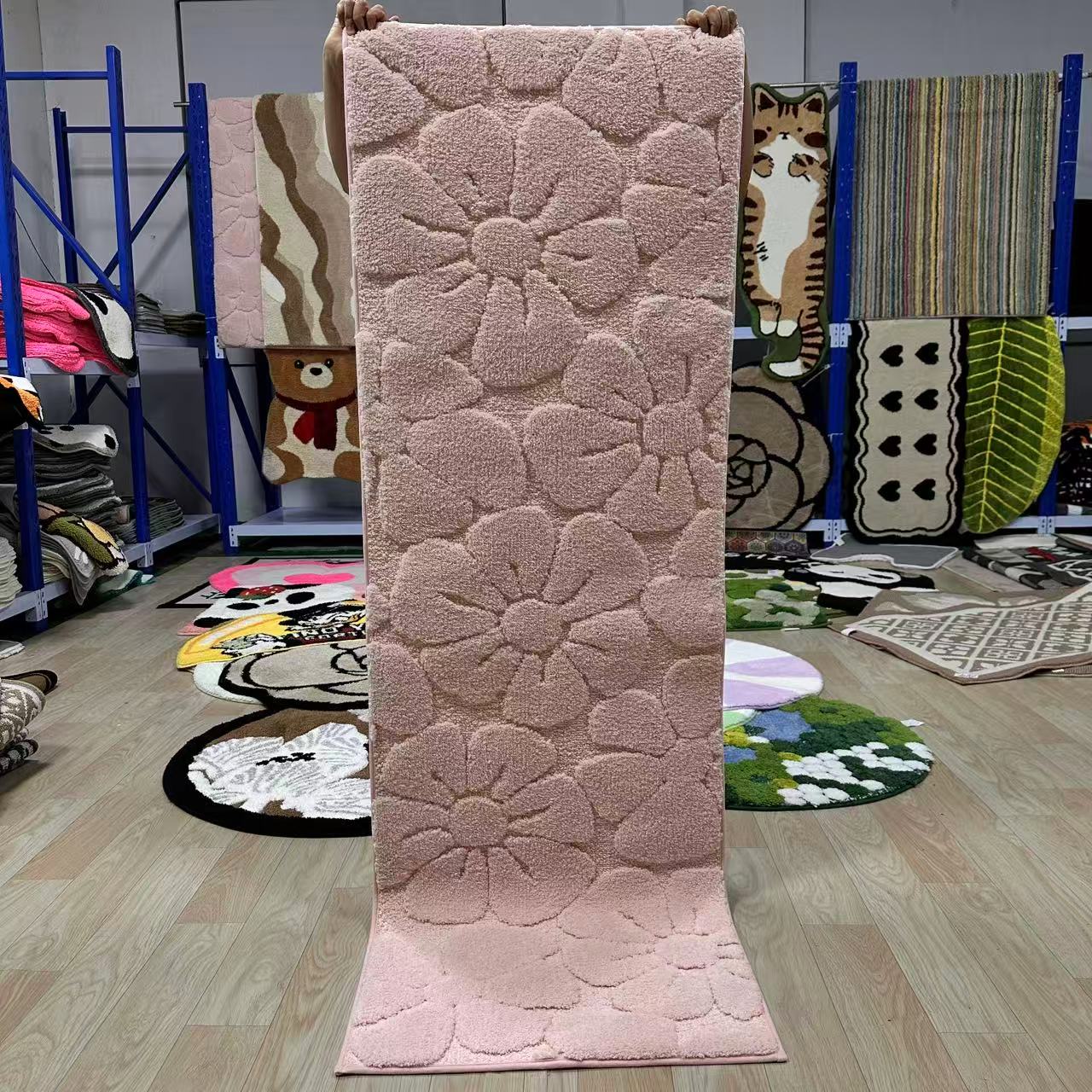 加厚柔软提花高级感卧室床边毯客厅沙发衣帽间地垫