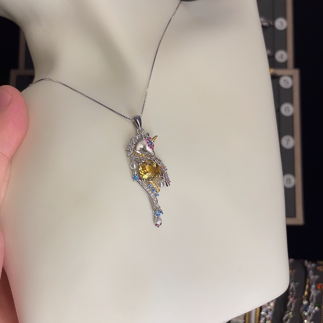 小****坠链均925银羽毛不带证书黄水送链