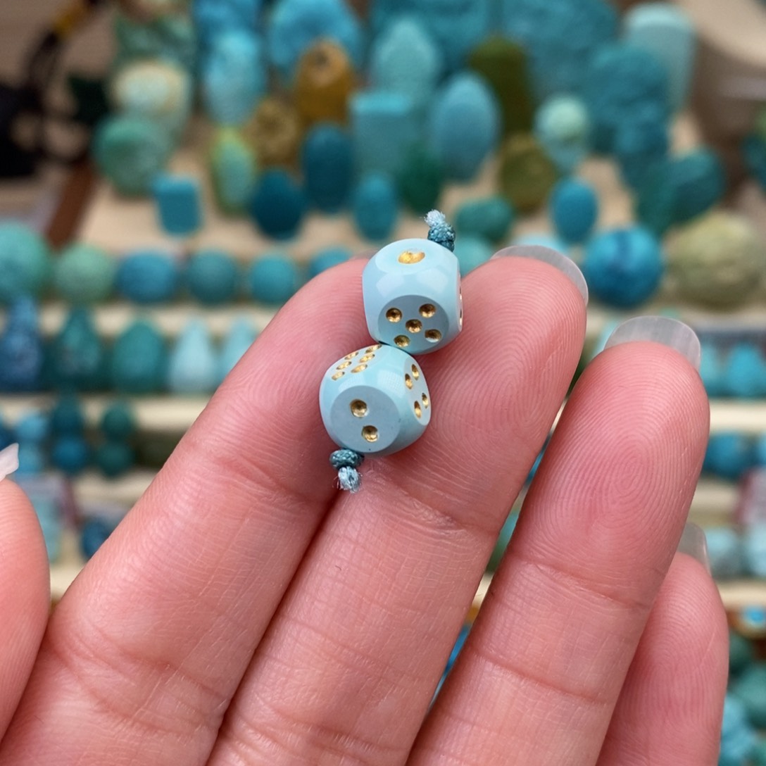 绿松石珠宝奇石未镶嵌7.5mm