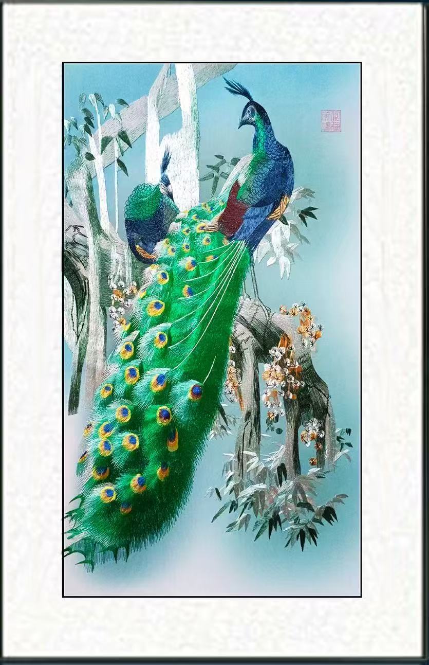 【婷好】苏绣孔雀献瑞