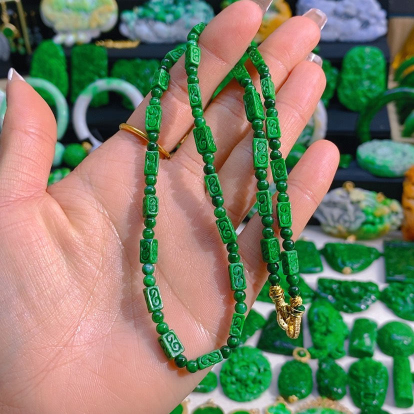 【闪购商品】翡翠颈饰未镶嵌方糖项链