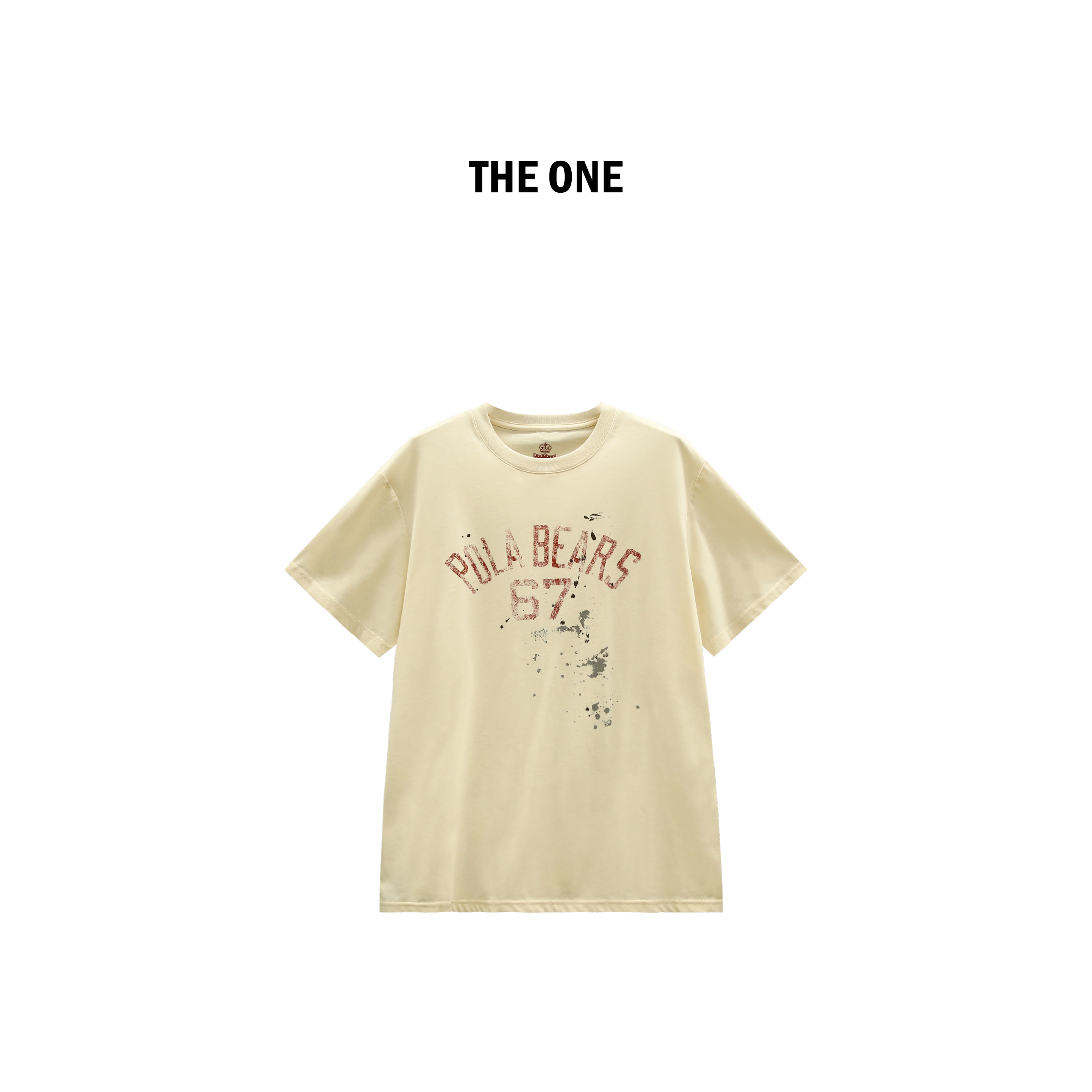 【AZE JIA】泼墨字母 夏季新款字母印花圆领短袖 LF50428T3