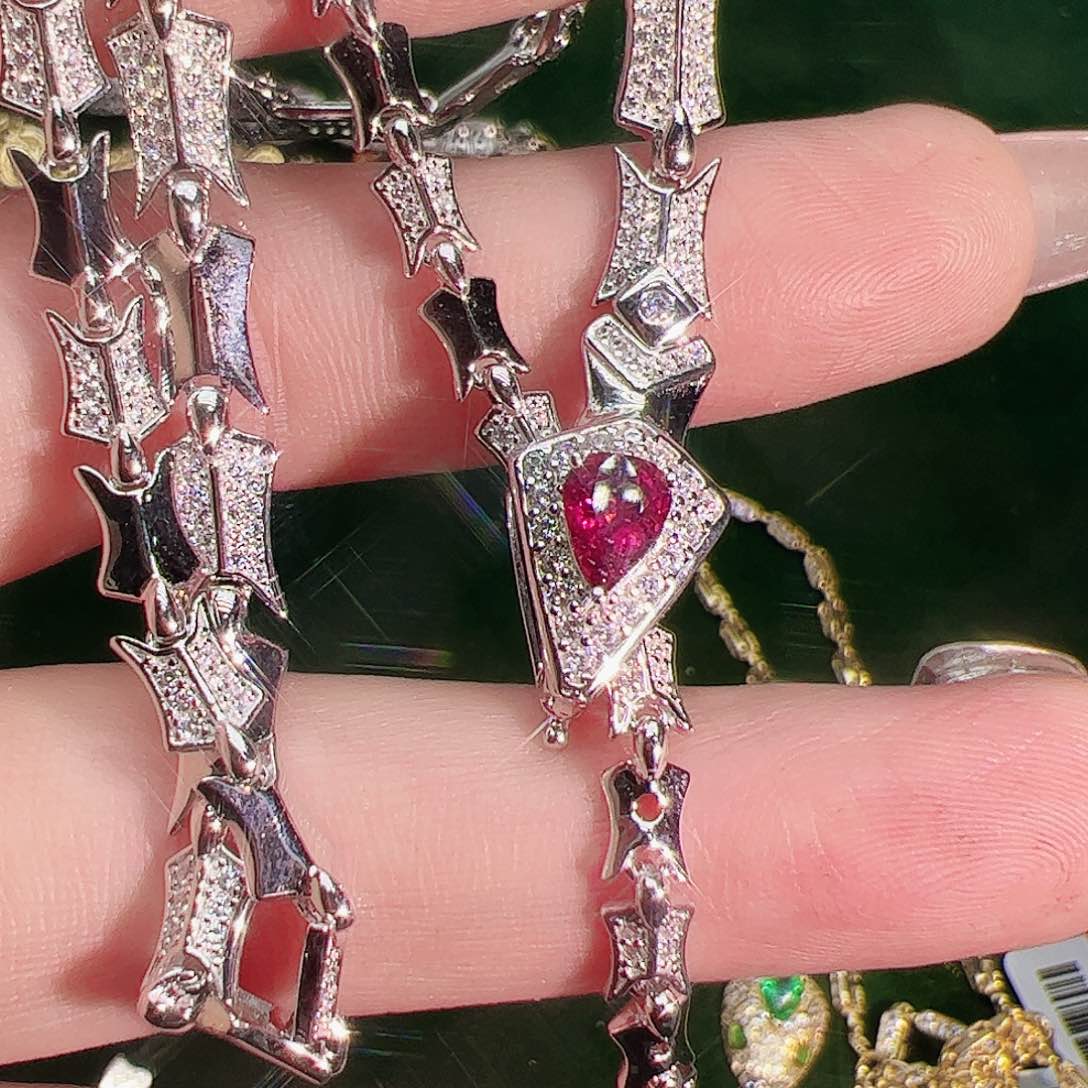 碧玺套链碧玺银S925镶嵌