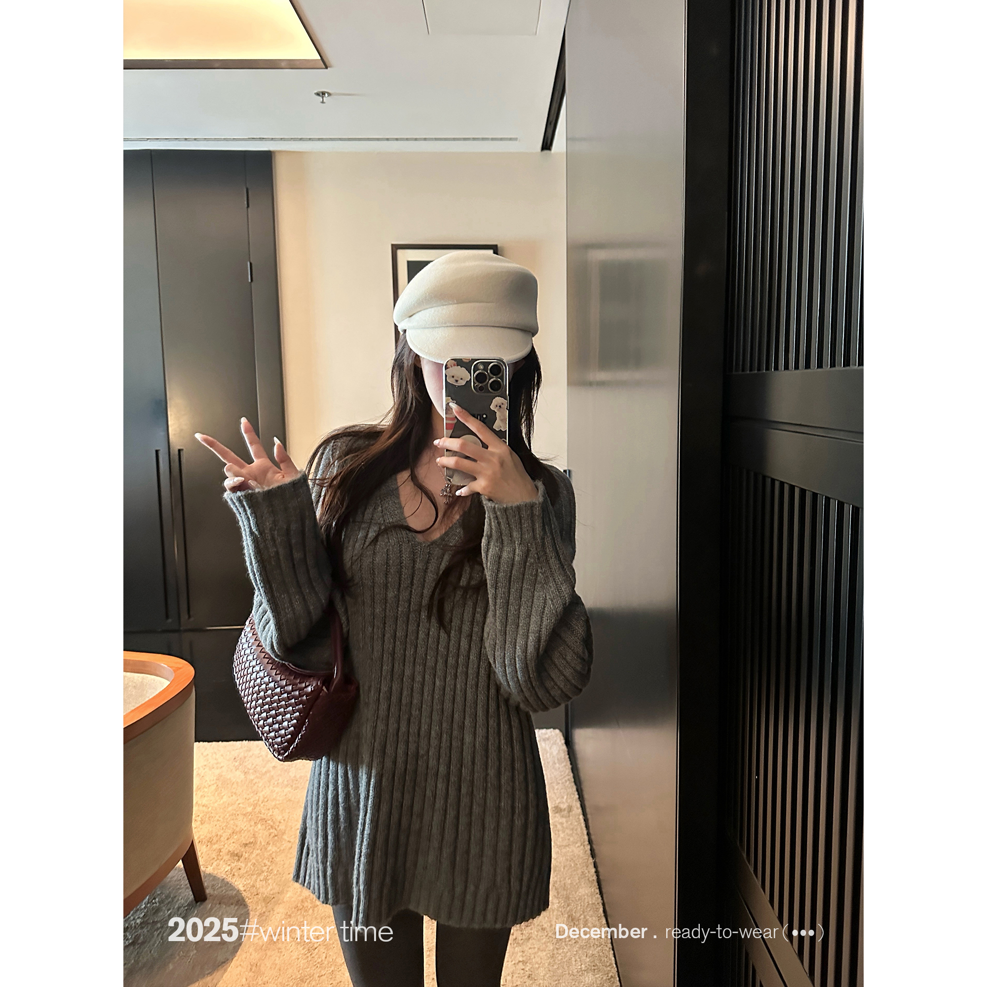 SUNONEONE【12.08 20:00】28支包芯纱菱形格绞花交织坑条毛衣H1683M