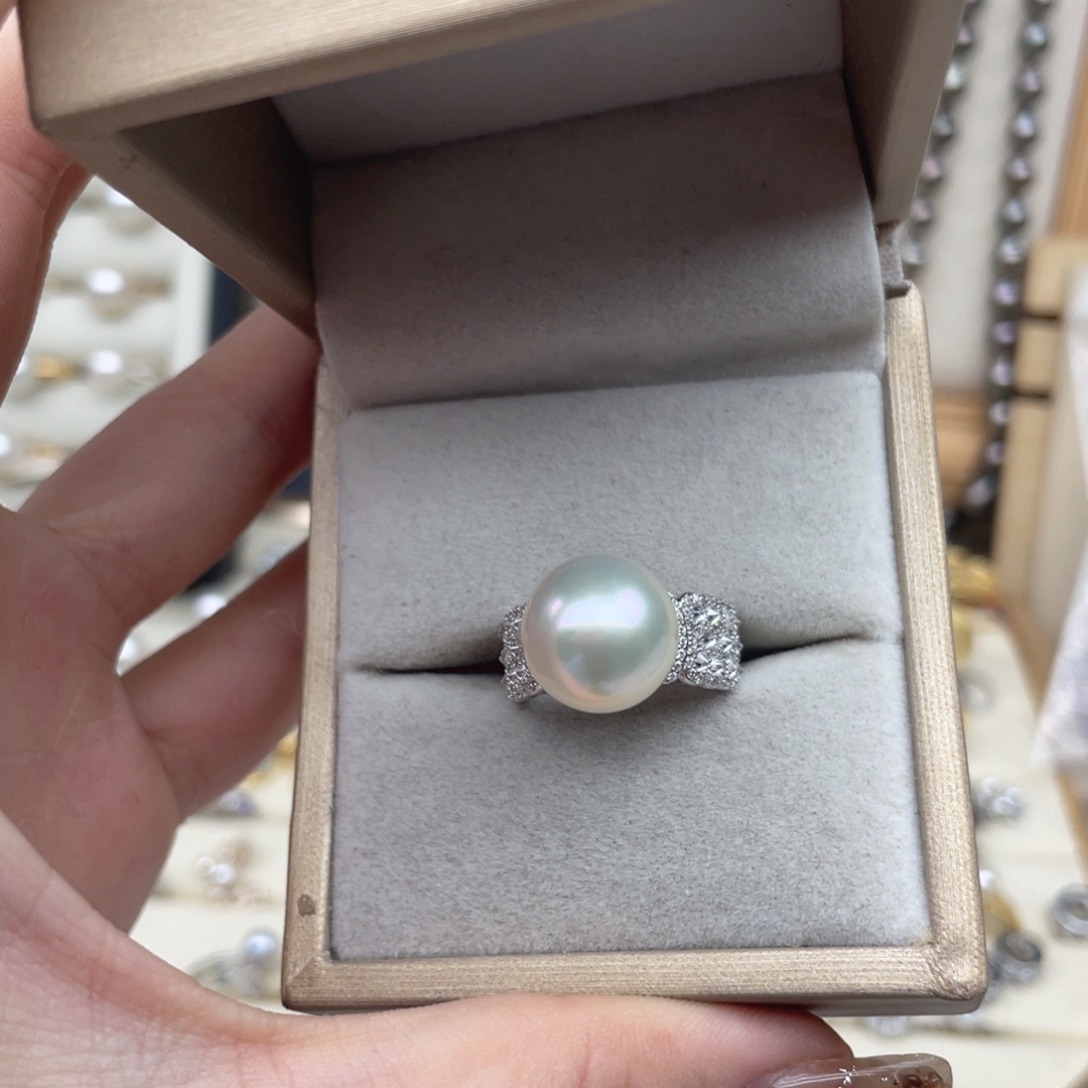 海水珍珠银S925镶嵌戒指D124