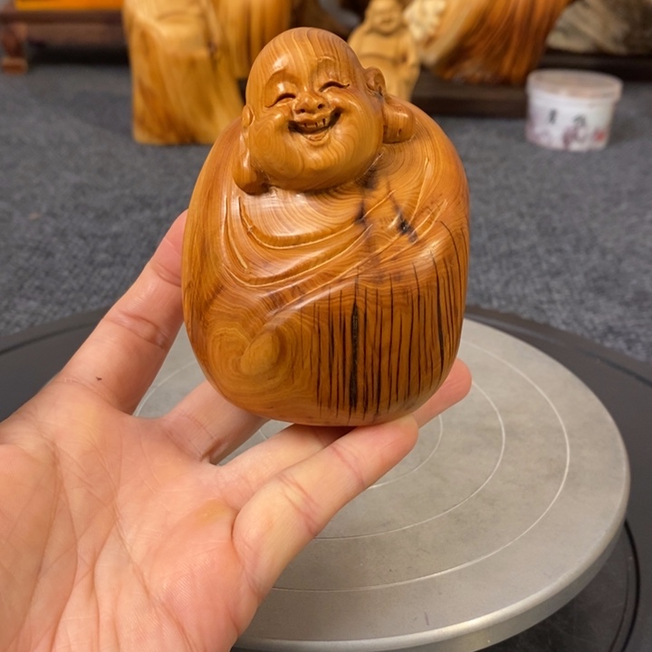 柏木（崖柏）崖柏弥勒佛摆件根雕工艺品