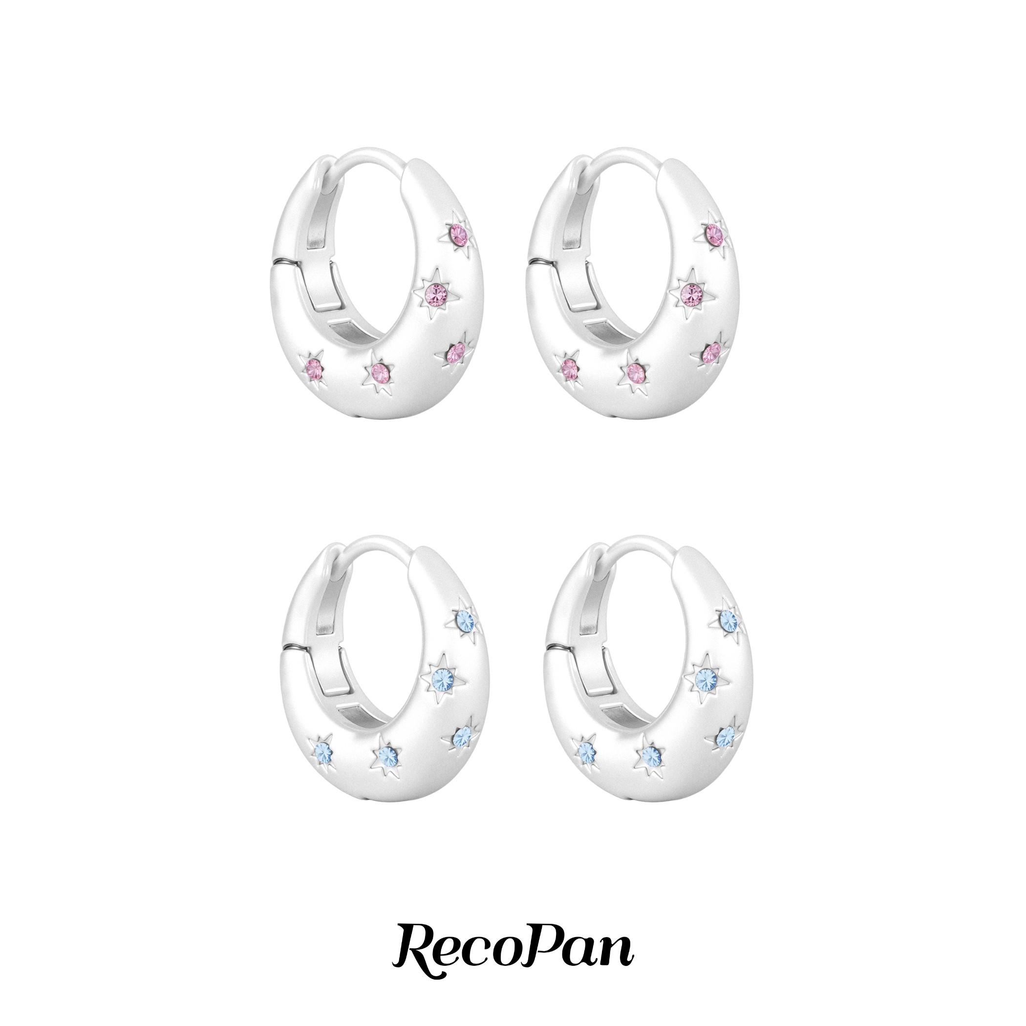 RECOPAN STAY MEDIOCRE 黄铜耳饰 RecoPan暮蝶原创拉丝耳圈耳环