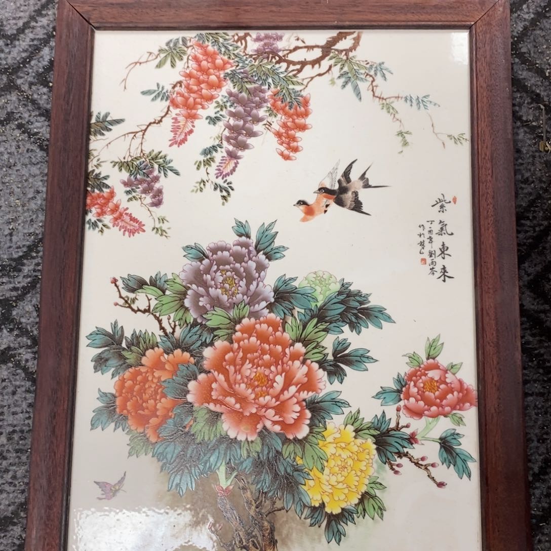 瓷片37*28 景德镇瓷板画柴窑烧制
