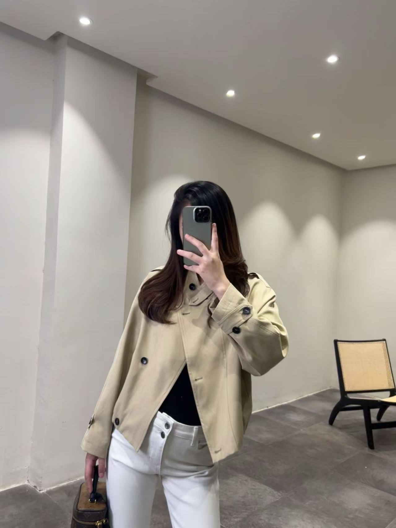 欧货 设计款短款休闲风衣外套