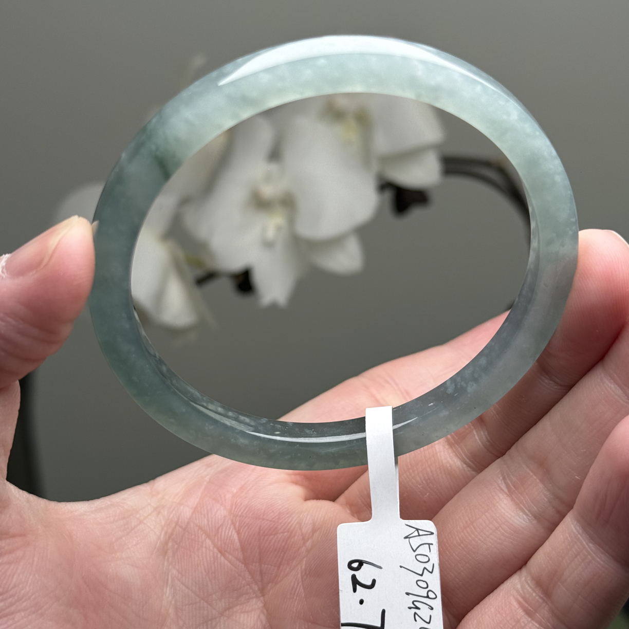 十一月特惠62.74圈口天然A货翡翠手镯危地马拉翡翠方镯