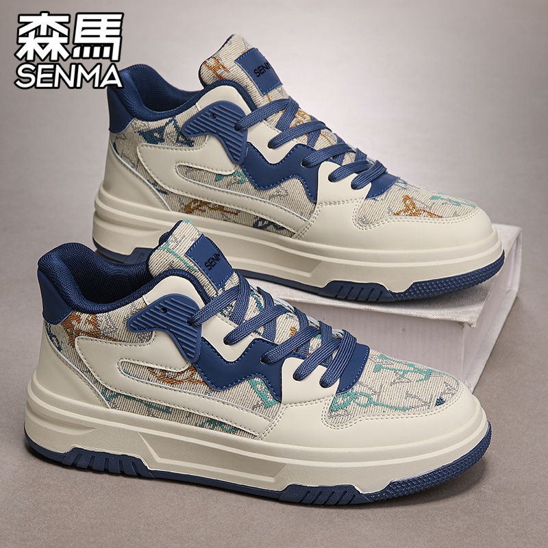 SENMA/森马秋冬高帮板鞋美式休闲百搭潮鞋运动工作开车鞋防滑厚底